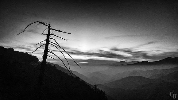 Cow Canyon Sunset BW